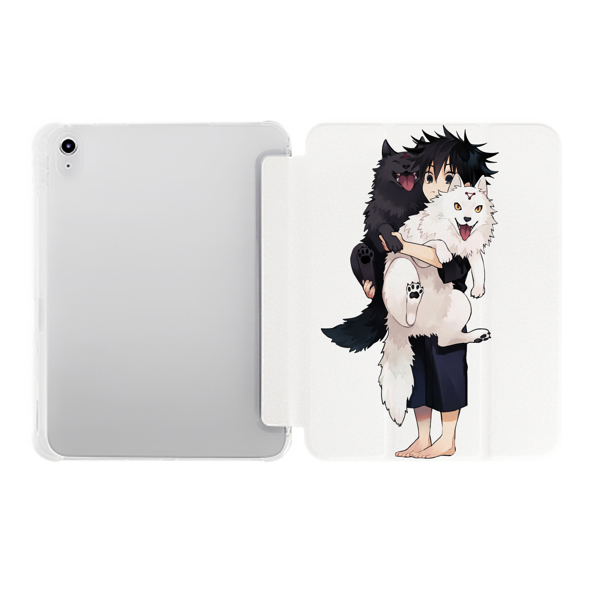 （画像用） 呪術廻戦 Jujutsu Kaisen IPad ケース ペン収納付き 三つ折りスタンド PUレザー×シリコン 対応機種9.5/10.5/10.9インチ
